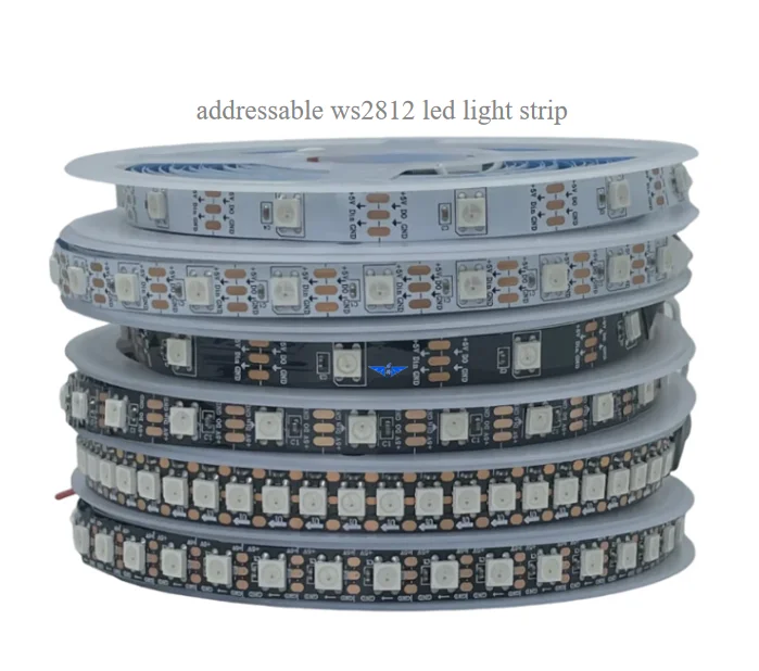 5v WS2812B Addressable rgb LED pixel lights 10mm 12mm 60leds 144leds waterproof IP20 IP65 changeable WS2812 ws2812b led strips