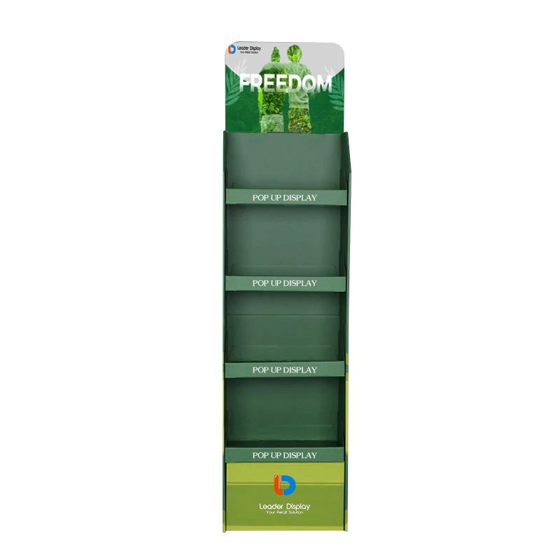 Popular Design Environmentally Friendly Supermarket Shop Product Display Paper Cardboard Pop Up Display Stand