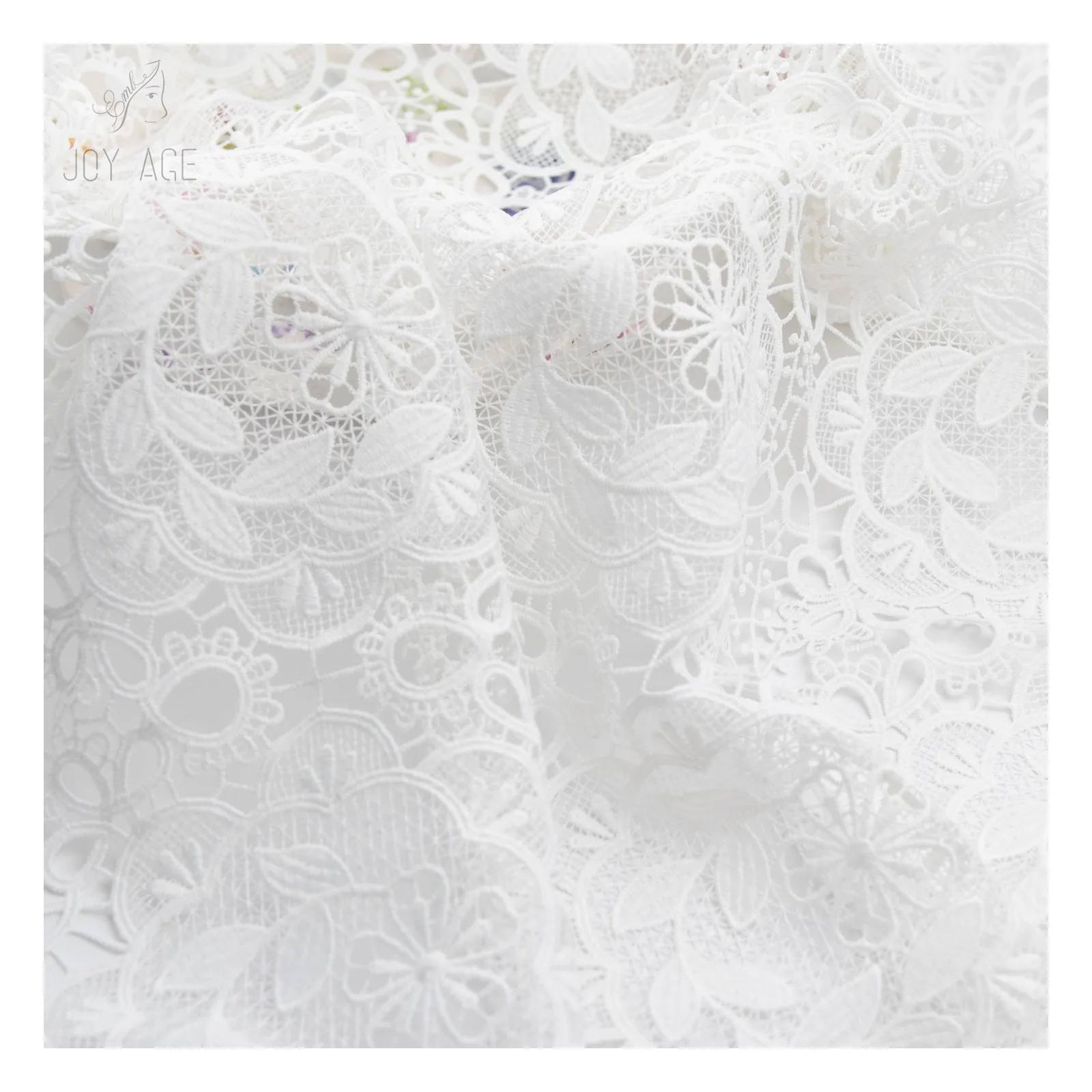 100% Cotton Nylon Polyester Hollow Out Underwear Bra Lace Fabric Water Soluable Chemical Embroidered New Designs