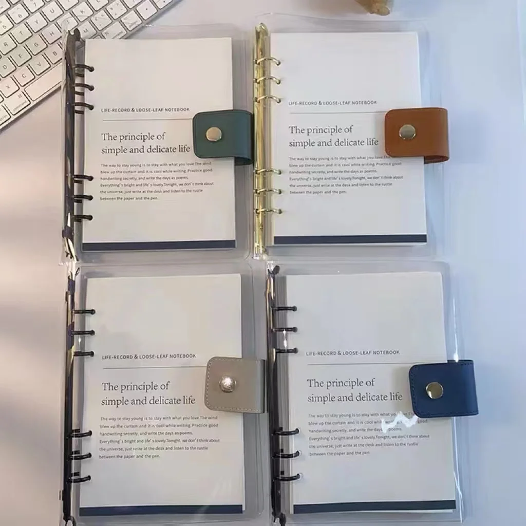 Custom Refill  Loose Leaf 9 ring Binder Notebook Personal Planner Cover With Magnetic Buckle Closure For Black Paper Notebook