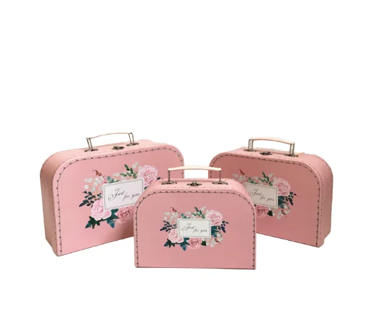 cardboard suitcase box set 3