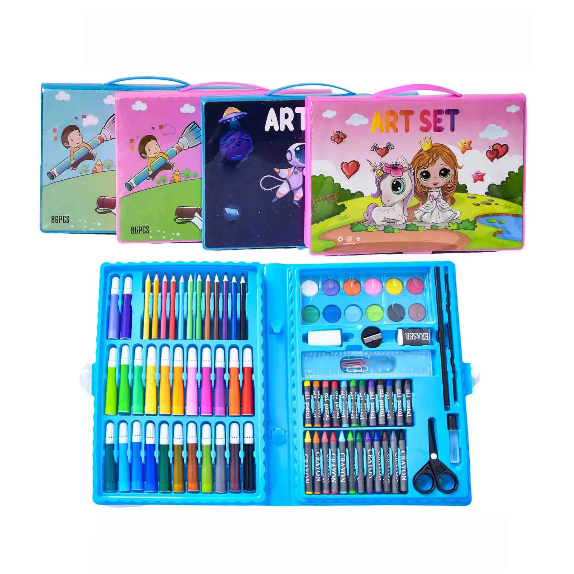 86pcs Wholesale Factory Art Supply Crayon  Watercolor oil Pastel  Kids Gift Stationery Drawing Art