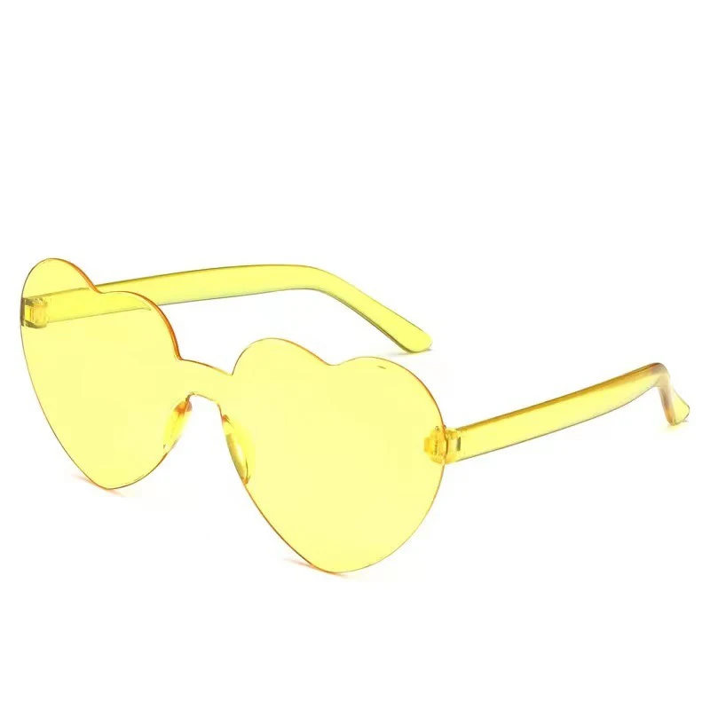 Wholesale Love Heart Sunglasses Candy Color Frameless Pc rimless  Glasses display