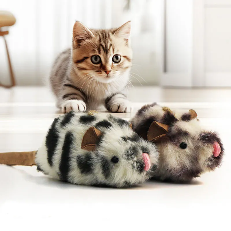 New Arrival Pet Interactive Toys Natural Catnip Inside Sound Chip Set Attractive Two Mice Soft Cat Toy