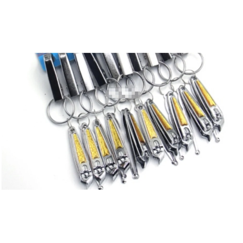 Nail Trimmer Personal Care Tools Stainless Steel Manicure Set 10Pcs/Card Ear Pick Finger Nail Clippers Set with Key Chain Holder