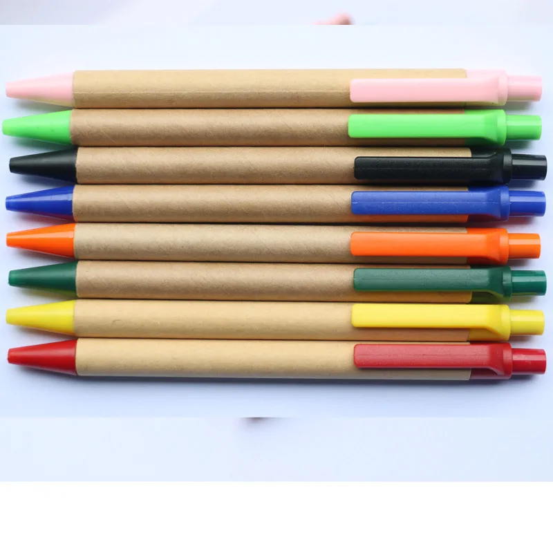 full color Digital UV sublimated Printing paper Kraft barrel ballpoint pens-customized color ball pens