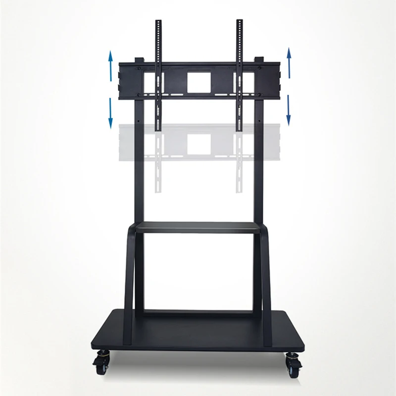Height Adjustable TV Stand Mobile TV Lift Trolley With Wheels For Office Rolling TV Stand