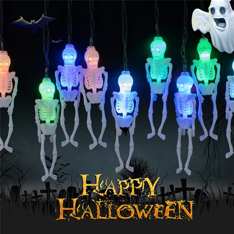 Halloween Holiday 3V battery Led Skull head fairy string light String Light Halloween decor
