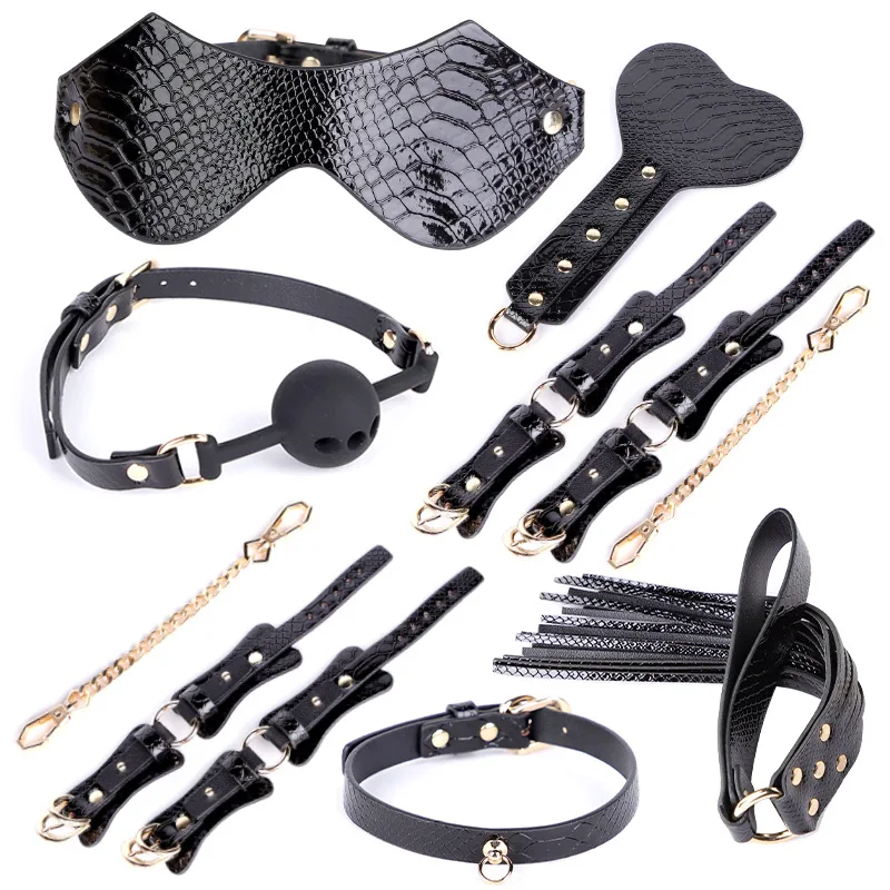 BDSM 7pcs set sex game role-play bondage kit sex toys for SM male sex toys couple fun
