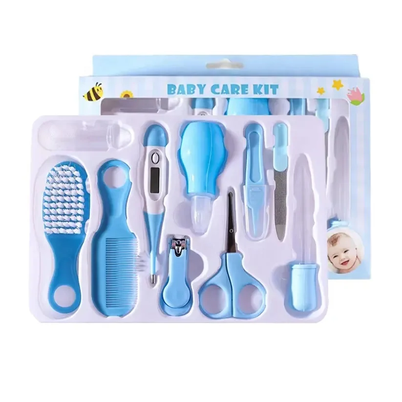 10pcs Baby Grooming Kit Nail Clipper Set newborn Baby Hair Brush Safety Baby Care Kit