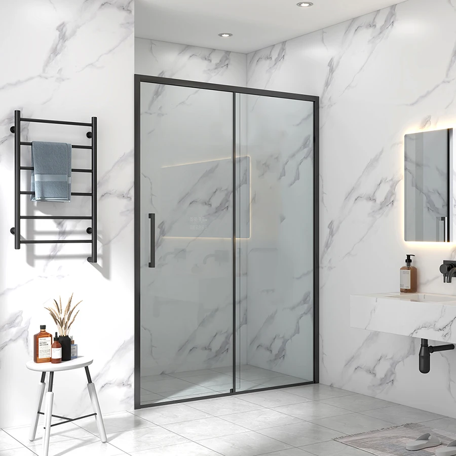 High Quality Minimalist Design Tempered Glass Bathroom Shower Room Glass Shower Sliding Door