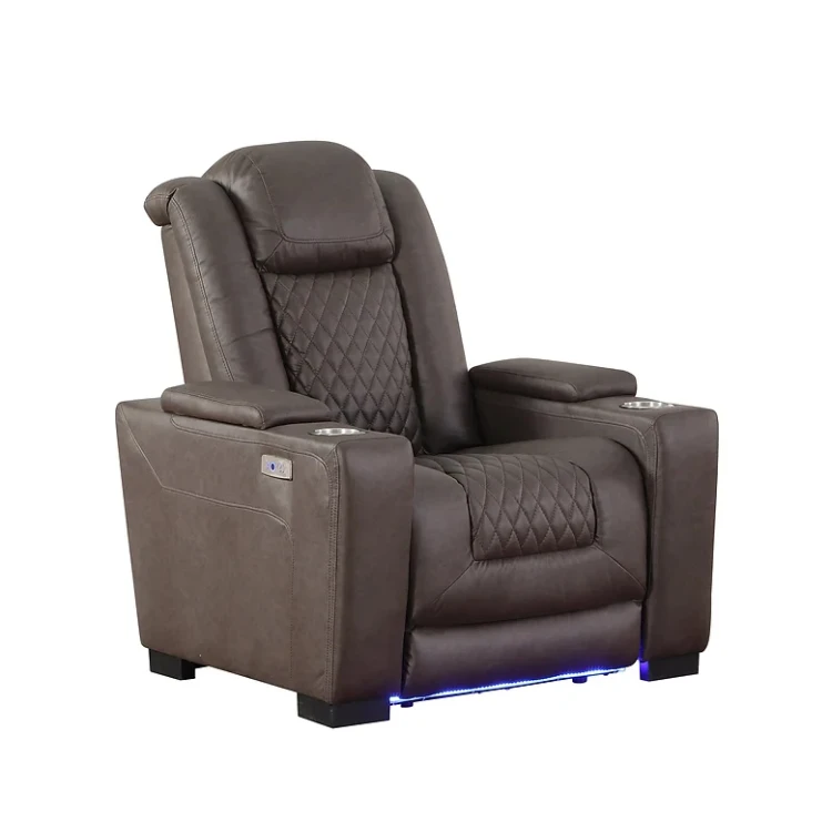 Power Recliner 3 Pieces LED Reclining Sofa Loveseat Chair Motion Sofa Set Living Room Recliner Sofa Electric with USB Console