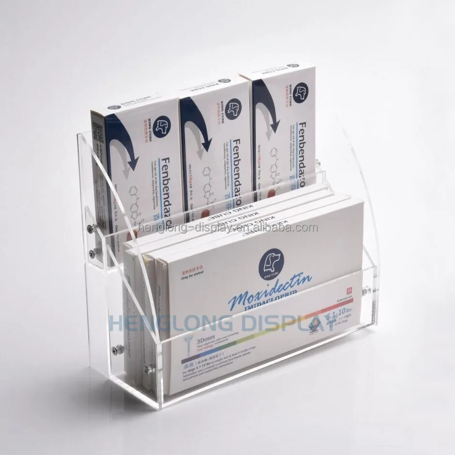 Tabletop acrylic display for medicine and drugs medicine pharmacy display shelf rack