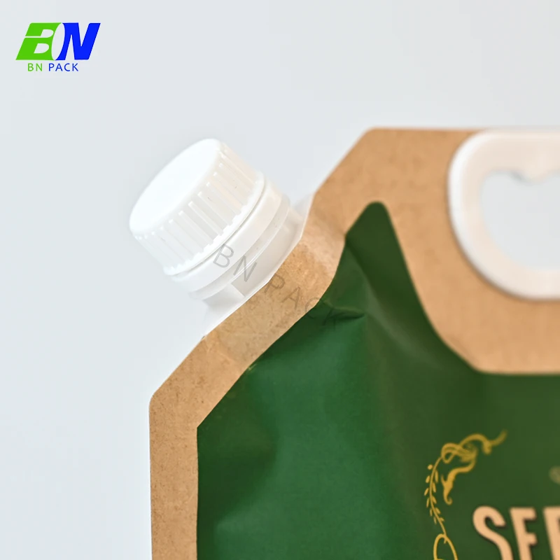 Personal Customize Shaped 1 liter Squeeze Liquid Stand Up Bag Matte Print Label Juice Spout Pouch