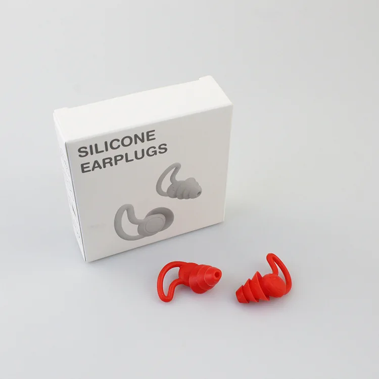 high quality multi-color 4 level silicon earplugs noise reduction