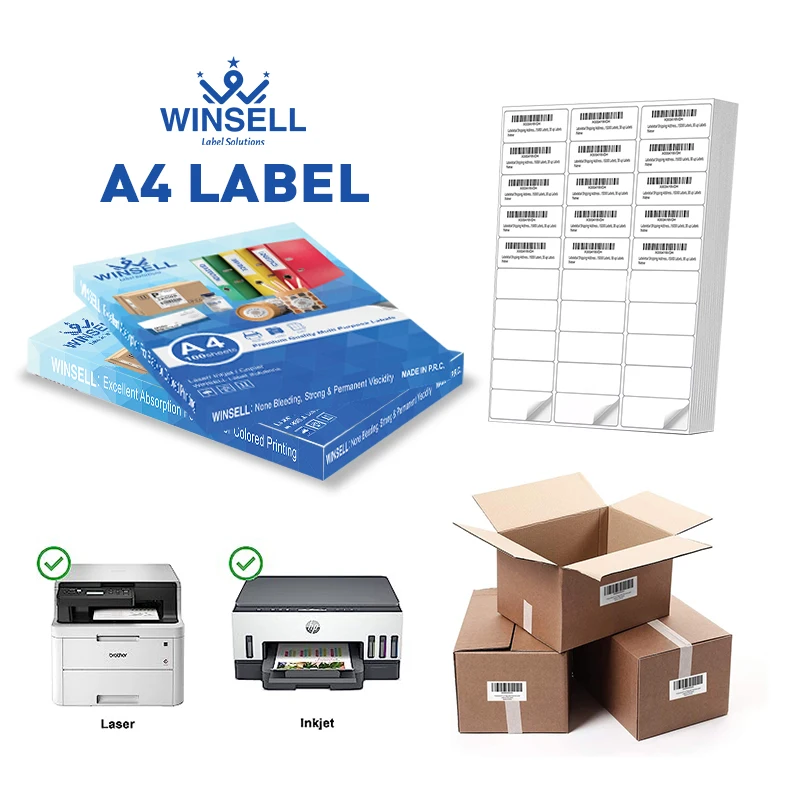 Thermal Half Sheet Self Adhesive Shipping Printed Labels A4 105X148