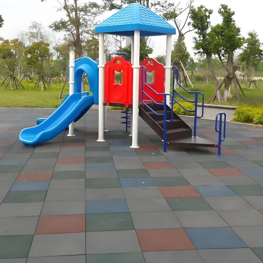Popular Interlocking Outdoor Safety Rubber Floor Mat for Playground for Sporting-Goods-Recreation Gym Playground School