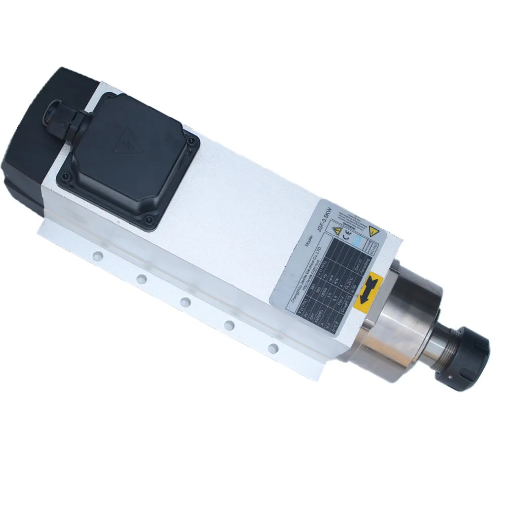 High Speed 4KW ER25 CNC spindle motor air cooling square flanged for cnc router machine