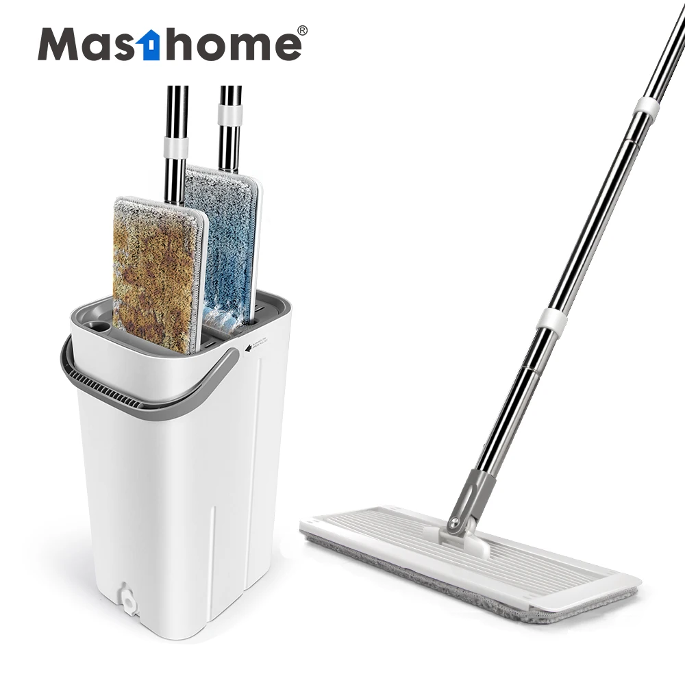  Masthome новый дизайн oem/odm плоская Швабра из микрофибры с ведром для домашних