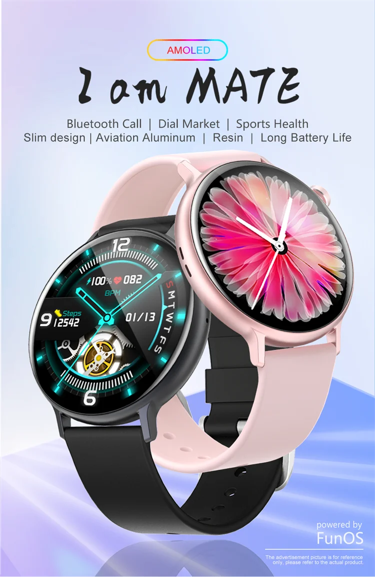 2022 Original Round Touch Screen Smartwatch Men Women Sport Fitness Tracker Waterproof Bt Call Long Battery Life Smart Watch