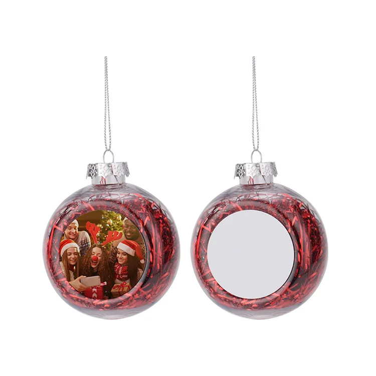New Christmas Decorative Sublimation Blank Xmas Trees Transparent Ball Ornament Wedding Party Home Decoration Pendant Gift Ball