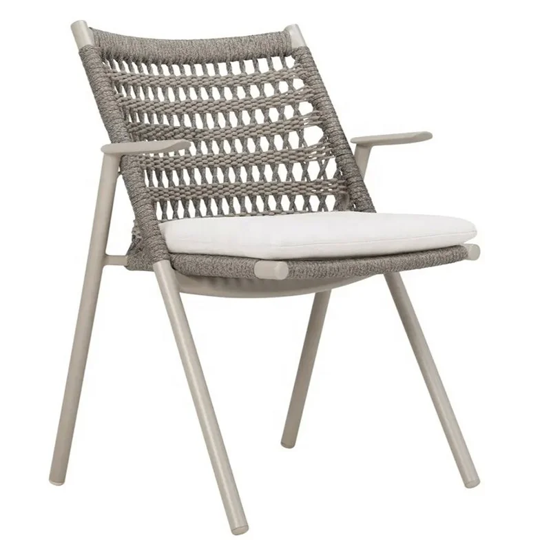 top quality luxury Aluminum outdoor garden furniture set for villa hand rope weaving pattern outdoor couch set patio sofa