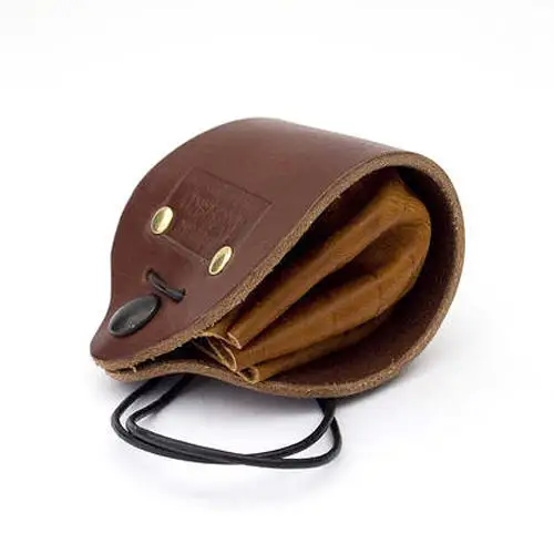 Stylish Custom Leather Coin Zipper Pouch Case Baffalo Small Mini Triangle Pyramid Square Trapezoid Fashion Tied Purse with Logo