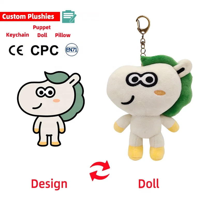 Custom Mini Stuffed Animal Plush Dolls And Toys For Gifts Doll Designer Ugly Logo Custom Plush Toy Keychain