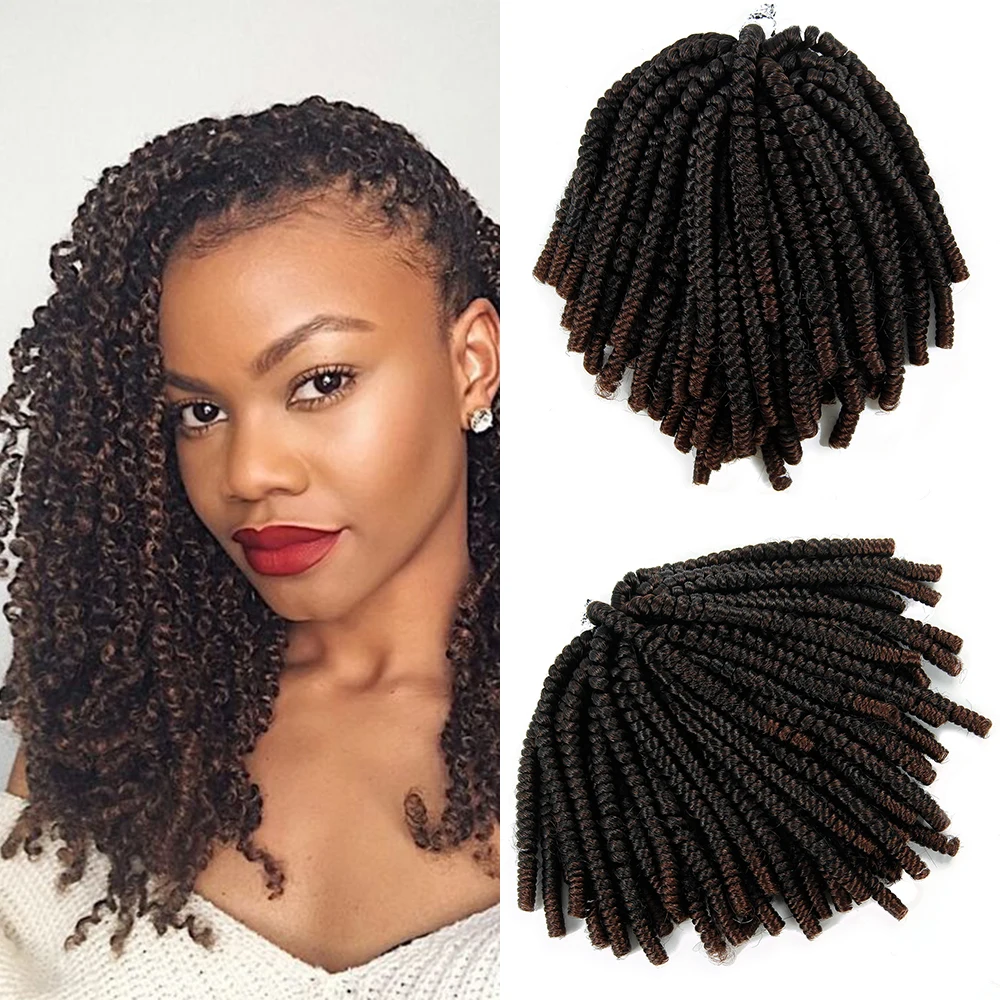 
Synthetic braiding Hair 8 Inch Ombre Spring Twist Hair 30Strands/Pack Passion Twist Crochet Braid Hair Extensions 