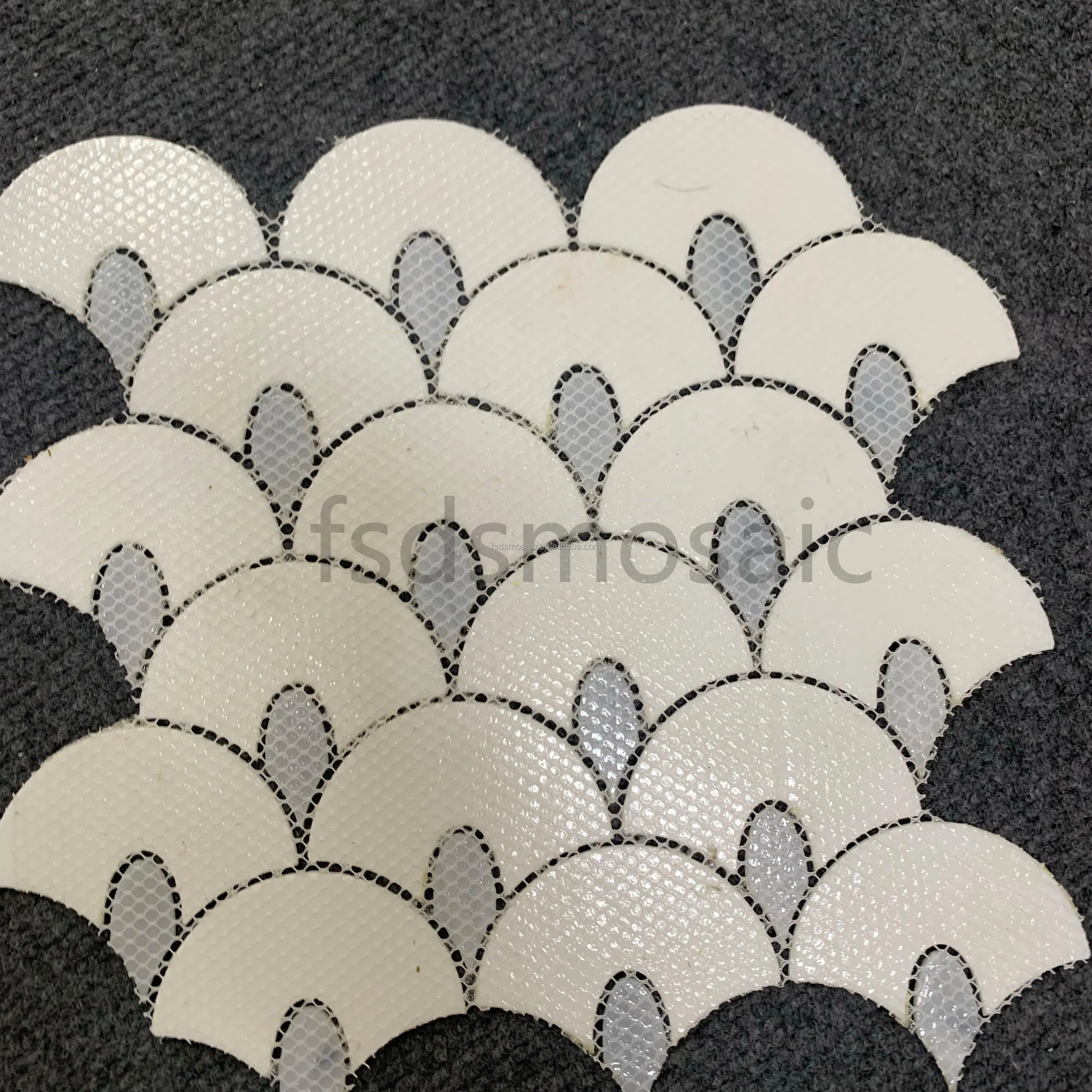 DS Ceramic Glass Mosaic Wall Tile Backsplash Hexagon Kitchen Bathroom Umbrella Leaf Shaper Stone and Graphic Design Solution