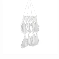 Mobile Light Dream Catchers with LED Lights Hanging Ornaments Feathers Wedding Home Decorations Handmade Dreamcatcher for Girls