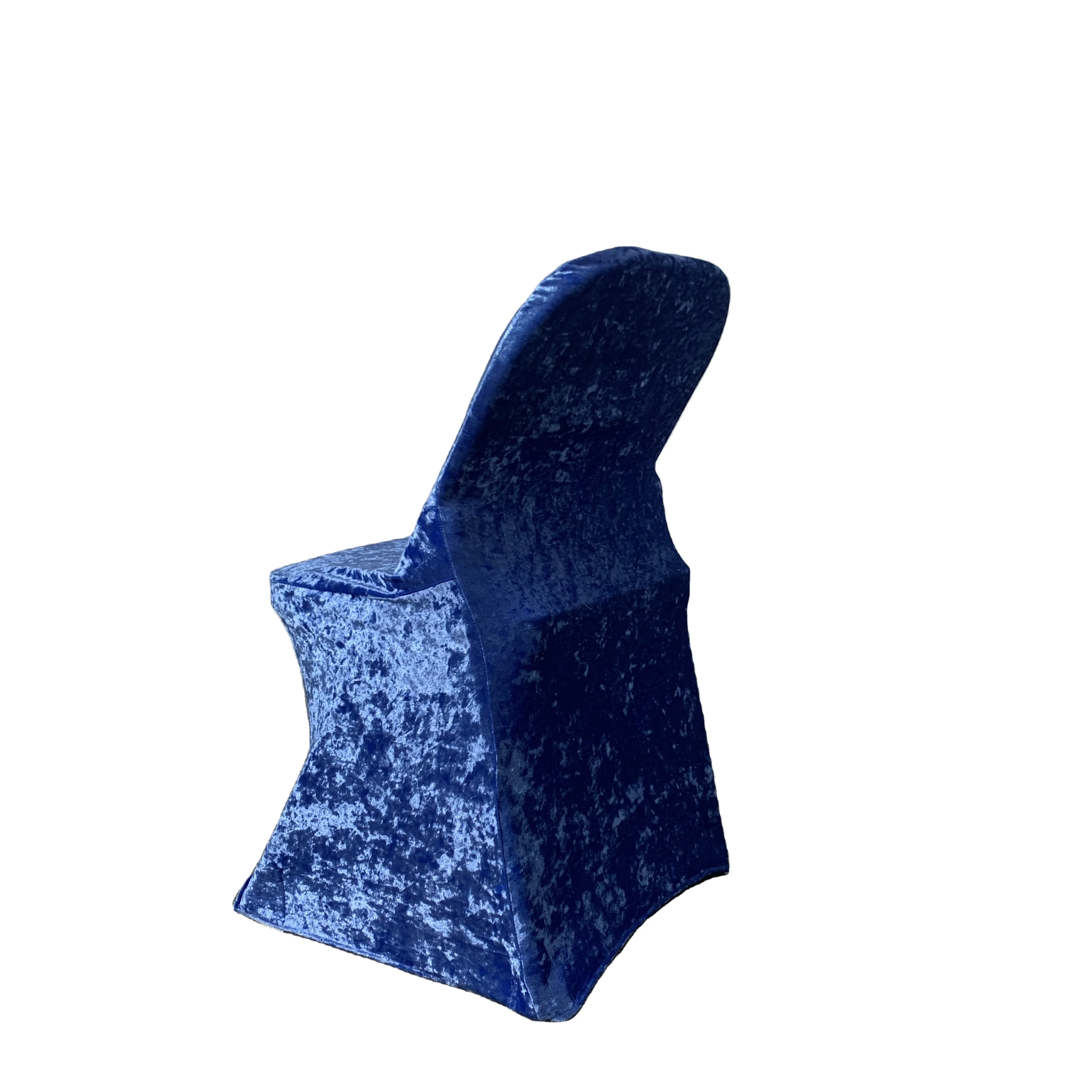 Высококачественные складные Чехлы для сидения из темно-синего бархата и спандекса