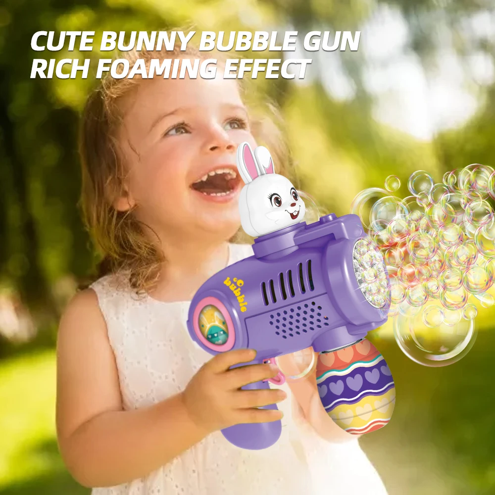 Customizable Mini Bubble Gun for Kids Unisex Easter Manual Bubble ABS Plastic Material for Lighting Play Outdoor Play Bubble Set