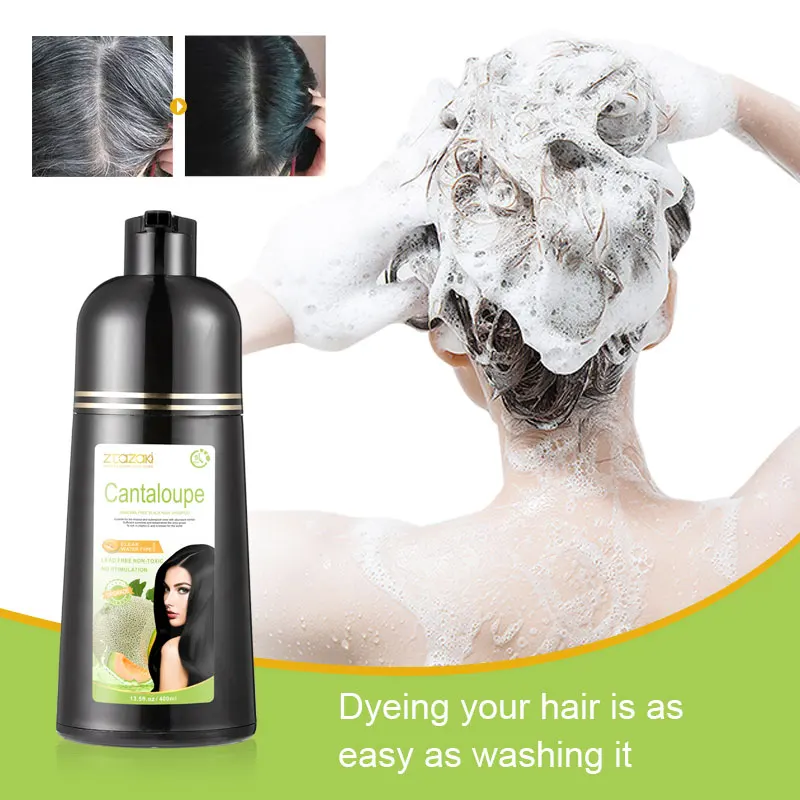 Fresh Cantaloupe Hair Color Shampoo No Allergic Natural Fruit Ingredients Permanent Hair Dye Shampoo