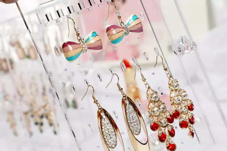 Clear Compartment Earrings Storage Box Holder Acrylic Jewelry Display Stand