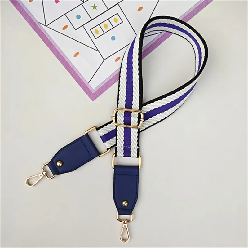 2021 New Woven Webbing Leather Ends Cross body Bag Adjustable Wide Shoulder Straps for Bags