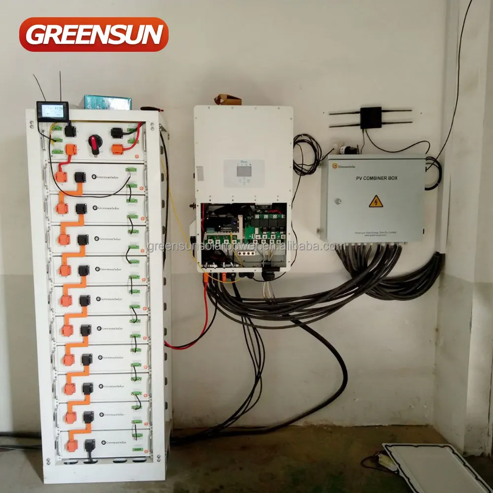 Greensun Встроенный BMS управляет своим собственным статусом высокого напряжения 1 МВт 48 В 51 2 100Ah 200Ah батарея солнечной системы