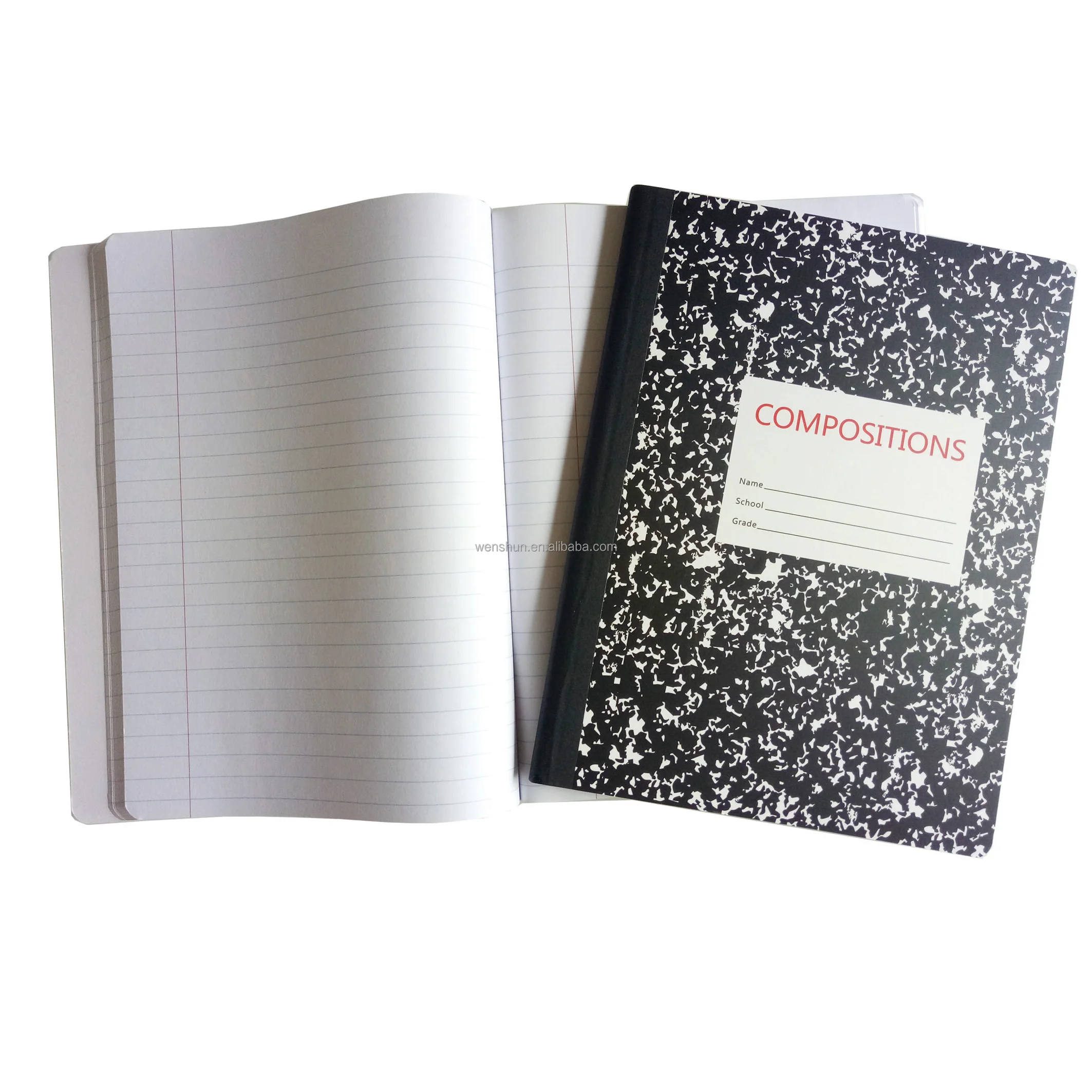 Custom 100 Leaves Lined Composition China Notebook for Students