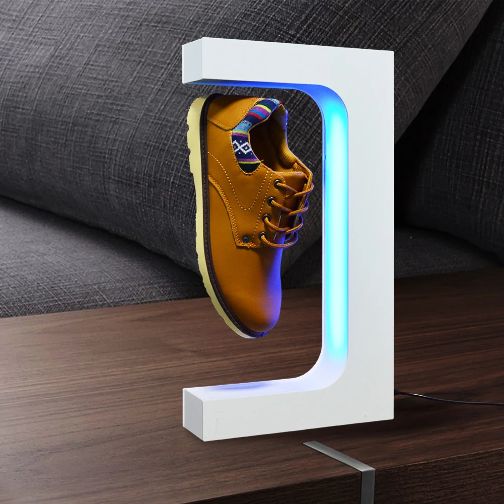 Magnetic Levitating Floating Shoe Led Lighting Rotating Display for Decoration Gift