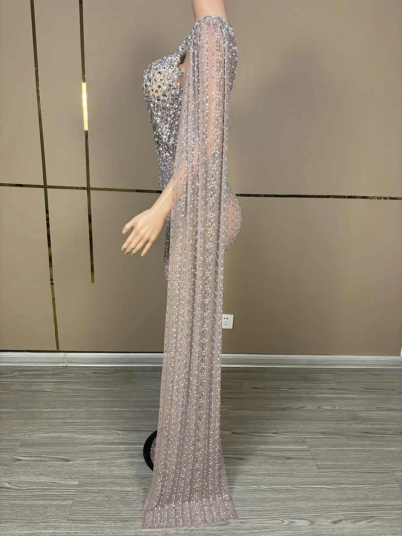 Novance Y3764 Manufacturers For Customs Clothes Mesh Prom Dresses 2024 Luxury Rhinestones Clothing Boutique Vendors Women Sexy