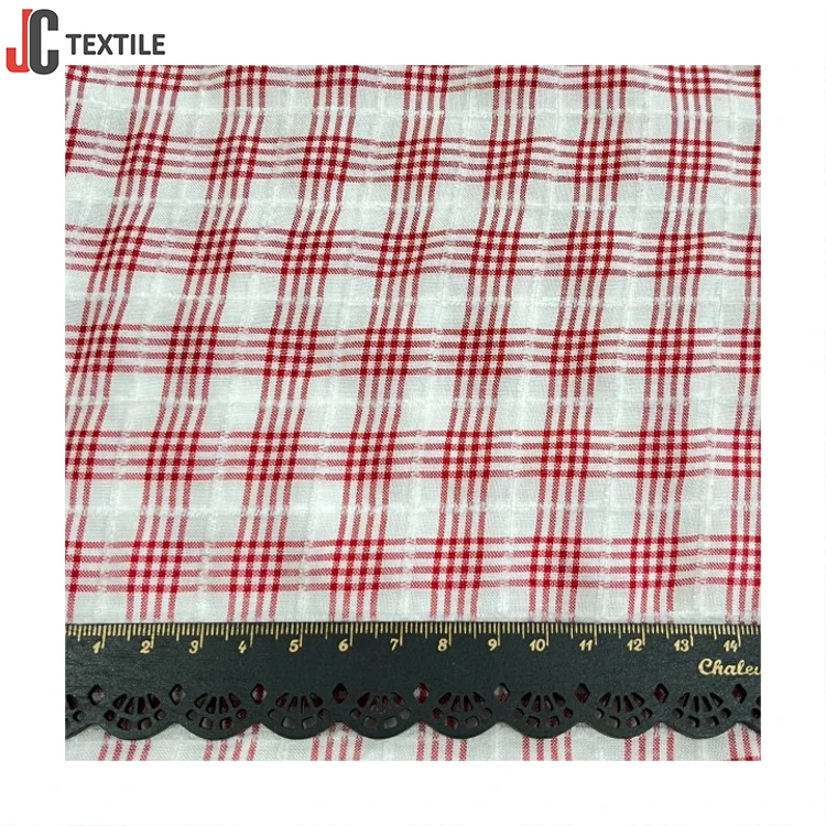 Shaoxing Factory 55%Poly 45%Rayon Rts Chenille Vogue Plaid Yarn-Dyed Checked Fabrics For Dress Skirts