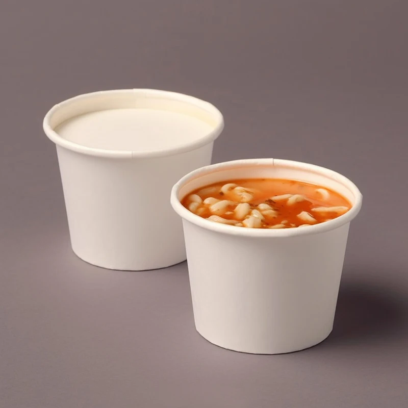 Customized Kraft Paper Bowl Soup Cups With Plastic Lid Boxes Container 32 Oz Factory Price