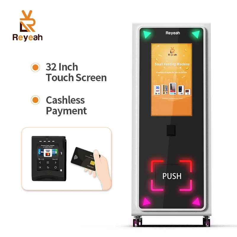 Автоматическая напольная стойка Кредитная карта смарт-торговый автомат 32-дюймовый ЖК-рекламный сенсорный экран торговые автоматы проверки возраста
