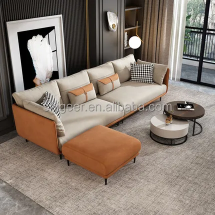 teak wood office modular sectional sofa
