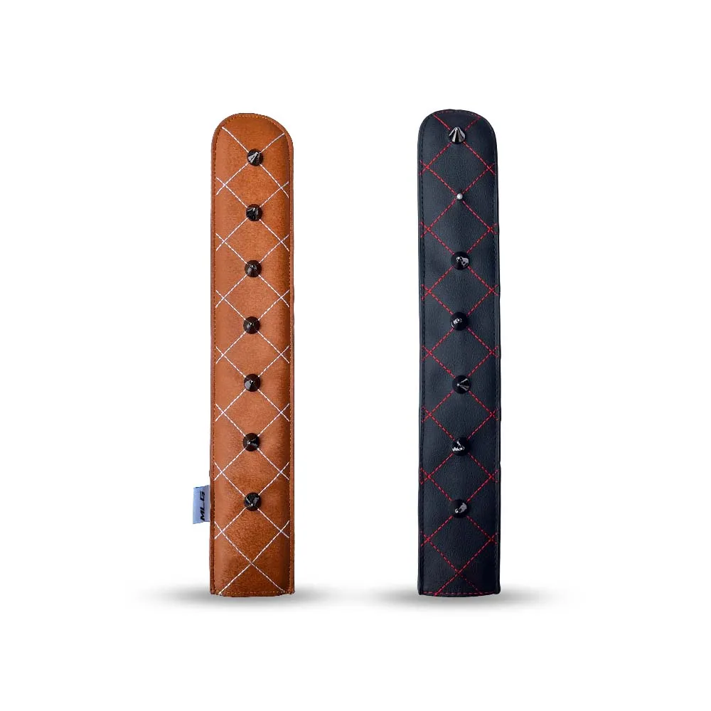 Custom Premium PU Leather Headcovers Embroidery Logo Golf Alignment Stick Cover