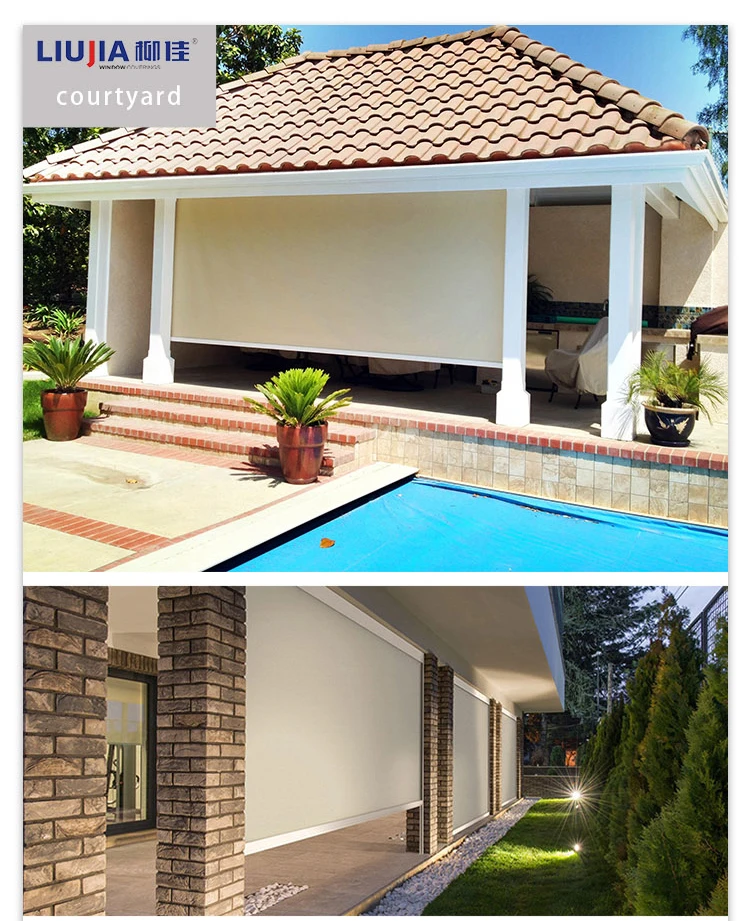 Automatic Remote Control Adjustable Smart Garden Blinds Anti-mosquito Shutter Zipper Track Screen Patio Outdoor Roller Blinds