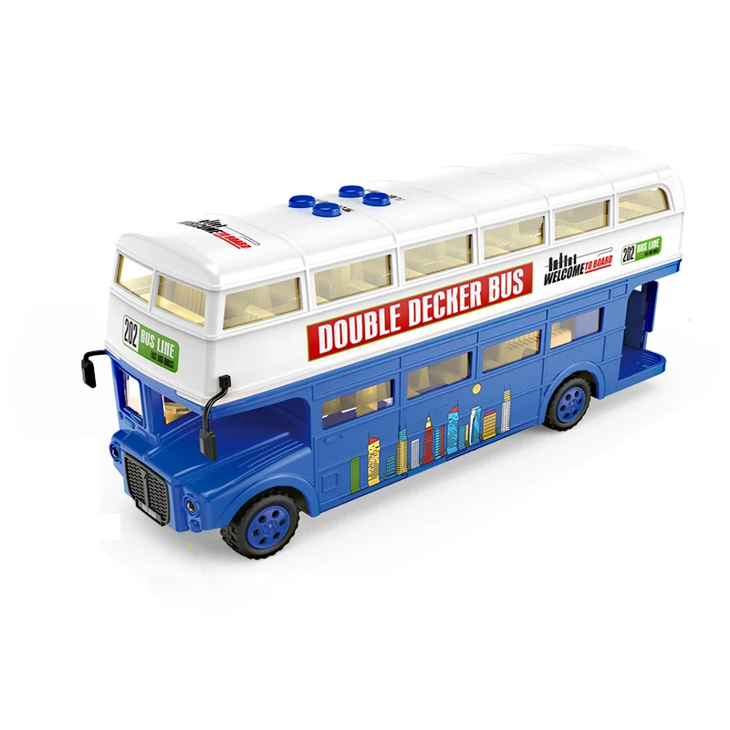 1/16 scale plastic toy double decker model diecast toy vehicles bus