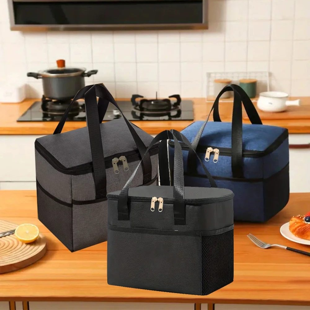 Portable  Eco-friendly Shopping Bag Insulated Food Cooler Bag Customized Durable Cotton Tote Canvas Lunch Thermal Cooler Bag