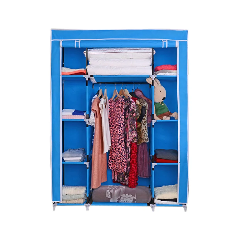 
Wuhuan, производство, лидер продаж, портативный шкаф из нетканого материала с тремя дверцами, шкаф для хранения одежды 