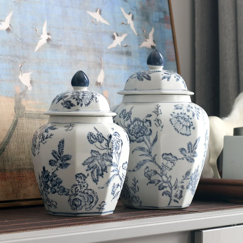 High Quality Antique Blue and White Chinese Ginger Jars for Home Decor